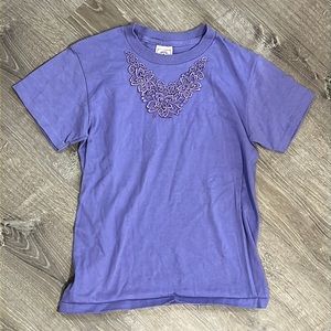 90’s Deadstock Vintage Single Stitch Kids Delta Tee Shirt - Crochet Lace